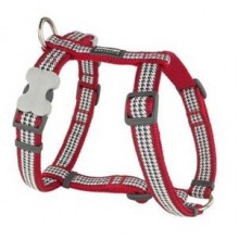 Red Dingo Fang It Desenli Köpek Göğüs Tasması 15 mm Kırmızı