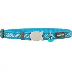 Red Dingo Flanno Desenli Kedi Boyun Tasması Mavi 12 mm