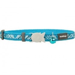 Red Dingo Flanno Desenli Kedi Boyun Tasması Mavi 12 mm