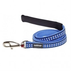 Red Dingo Fosforlu Kemik Desenli Uzatma Köpek Tasması 120Cm/15 mm Mavi