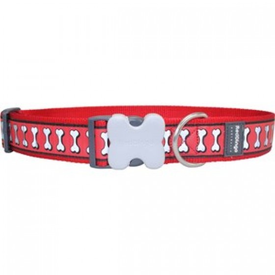 Red Dingo Fosforlu Kemik Dev Irk Köpek Boyun Tasması 40 mm Kırmızı