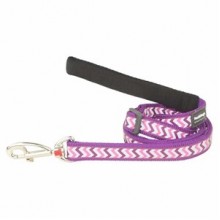 Red Dingo Fosforlu Ziggy Desenli Uzatma Köpek Tasması 25 mm Mor