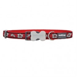Red Dingo Hibiscus Desenli Köpek Boyun Tasması Kırmızı 12 mm