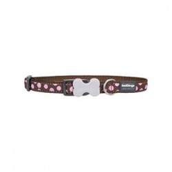 Red Dingo Puantiyeli Köpek Boyun Tasması 15 mm Kahverengi-Pembe Red Dingo Puantiyeli Köpek Boyun Tasması 15 mm Kahverengi-Pembe