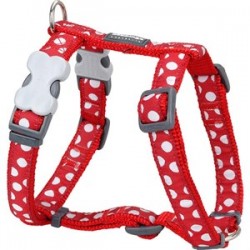 Red Dingo Puantiyeli Köpek Göğüs Tasması 15 mm Kırmızı-Beyaz Red Dingo Puantiyeli Köpek Göğüs Tasması 15 mm Kırmızı-Beyaz