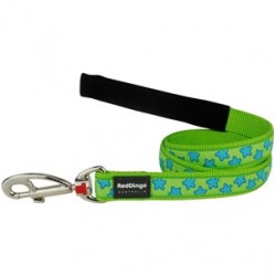 Red Dingo Stars Lime Desenli Uzatma Köpek Tasması 120 Cm / 20 mm Yeşil