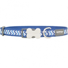 RedDingo Fosforlu Ziggy Desenli Köpek Boyun Tasması Mavi 20mm