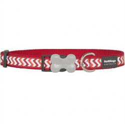 RedDingo Fosforlu Ziggy Desenli Köpek Boyun Tasması Kırmızı 20mm