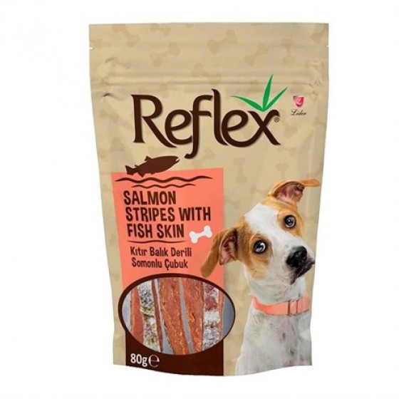 Reflex Balık Deri Sargılı Somon Etli Çubuk Köpek Ödül Maması 80gr