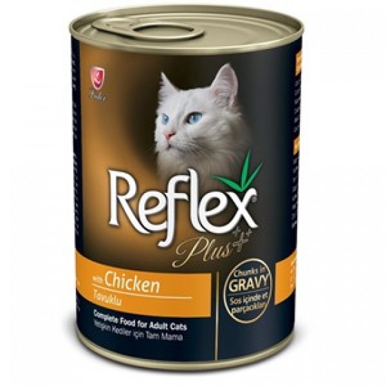 Reflex Plus Tavuklu Parça Etli Soslu Kedi Konservesi 400 Gr