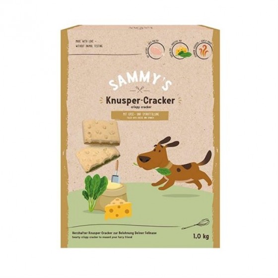 Sammys Crispy Cracker Peynir ve Ispanak Dolgulu Köpek Ödülü 1 kg