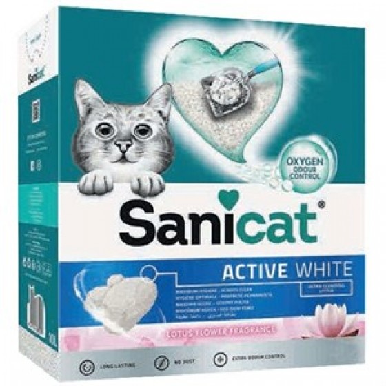 SaniCat Active White Lotus Ultra Topaklanan Kedi Kumu 10lt