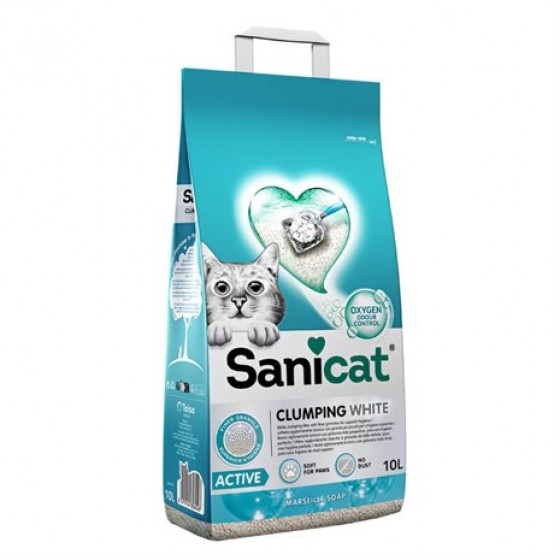 SaniCat Clumping White Active Duo Kedi Kumu 10 Lt