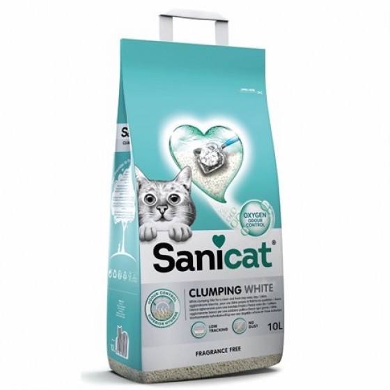 SaniCat Clumping White Topaklanan Kedi Kumu 10lt