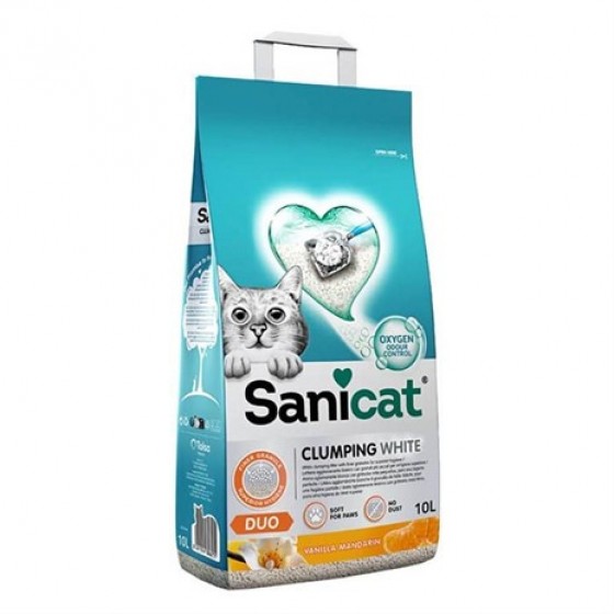 SaniCat Duo Vanilya & Mandalinalı Topaklanan Kedi Kumu 10lt