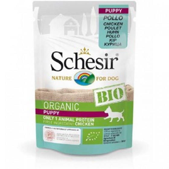 Schesir Bio Range Tavuklu Pouch Yavru Köpek Konservesi 85gr