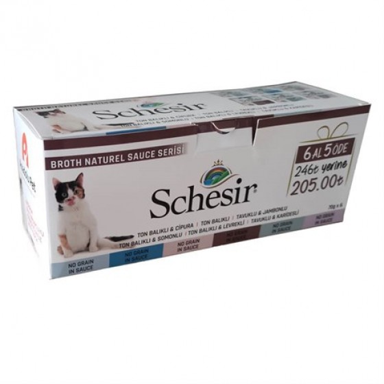 Schesir Broth Naturel Sauce Serisi Kedi Konservesi 6 Al 5 Öde