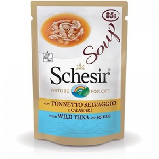 Schesir Cat Soup Ton Balıklı Kalamarlı Kedi Çorbası 85gr