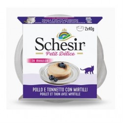Schesir Delice Tavuk, Ton, Yaban Mersinli Kedi Mousse Mama 2x40gr Schesir Delice Tavuk, Ton, Yaban Mersinli Kedi Mousse Mama 2x40gr