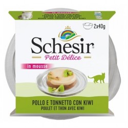 Schesir Delice Ton, Tavuk, Kivili Kedi Mousse Mama 2x40gr Schesir Delice Ton, Tavuk, Kivili Kedi Mousse Mama 2x40gr