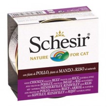 Schesir Doğal Tavuk Sığır Eti ve Pirinçli Kedi Konservesi 85 Gr