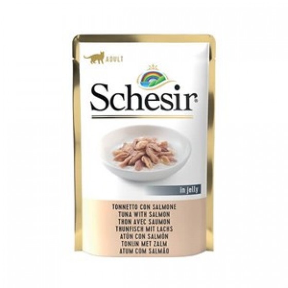 Schesir Jelly Ton Balıklı Somonlu Pouch Kedi Konservesi 85 Gr