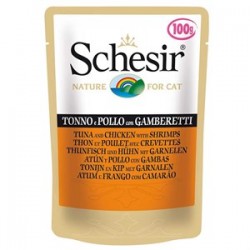 Schesir Jelly Ton Balıklı Tavuk ve Karidesli Kedi Konservesi 100 Gr Schesir Jelly Ton Balıklı Tavuk ve Karidesli Kedi Konservesi 100 Gr