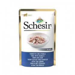 Schesir Jelly Ton Balıklı ve Levrekli Pouch Kedi Konservesi 85 Gr Schesir Jelly Ton Balıklı ve Levrekli Pouch Kedi Konservesi 85 Gr