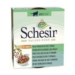 Schesir Salads Poke Tavuk, Gojiberry, Ispanaklı Kedi Salatası 85gr