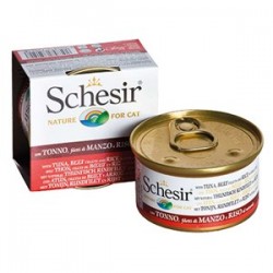 Schesir Ton Balıklı Sığır Etli Pirinçli Kedi Konservesi 85 Gr Schesir Ton Balıklı Sığır Etli Pirinçli Kedi Konservesi 85 Gr