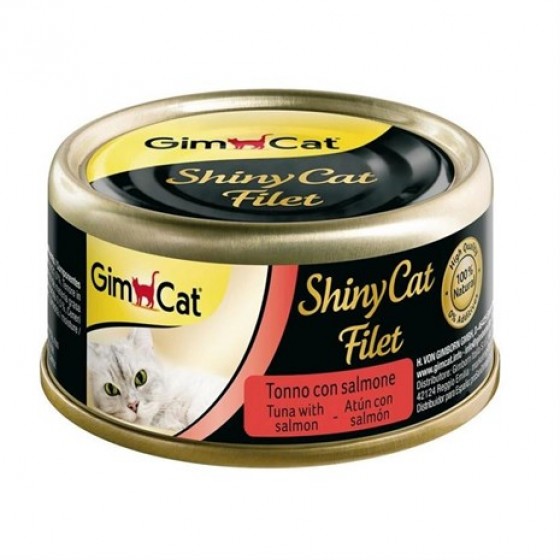 Shiny Cat Filet Ton Balıklı ve Somonlu Konserve Mama 70 Gr