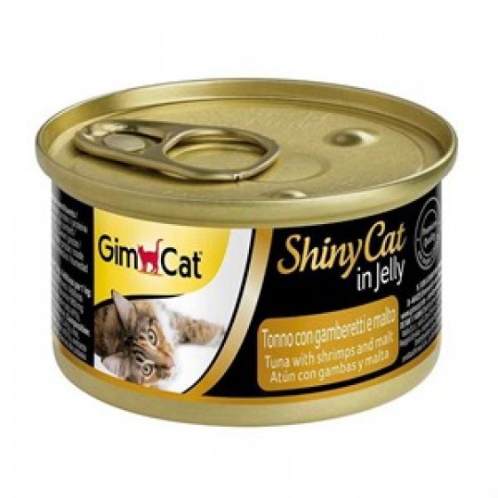 Shiny Cat Ton Balık Karidesli ve Malt Özlü Konserve Mama 70 Gr