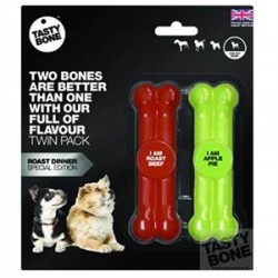 Tastybone Small Twinpack Biftek ve Elmalı Köpek Oyuncağı