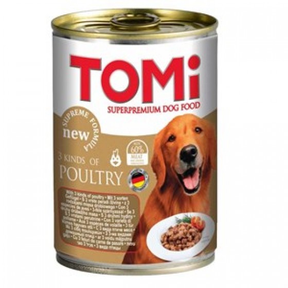 Tomi 3 Çesit Kümes Hayvanlı Köpek Konservesi 400 Gr