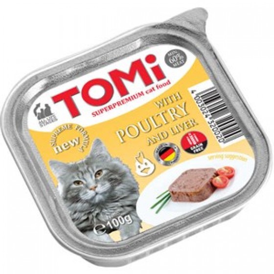 Tomi Ciğerli Kanatlı Kaz Ciğerli Pate Kedi Yaş Maması 100 Gr