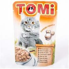 Tomi Kazlı ve Ciğerli Yetişkin Pouch Kedi Konservesi 100 Gr