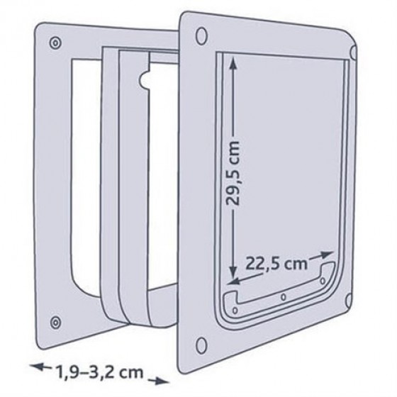 Trixie Transparan İki Yollu Köpek Kapısı Beyaz [S/M]