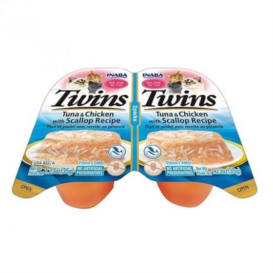 Ciao Twins Deniz Taraklı ve Tavuklu Kedi Ödül Jölesi 2 x 35 Gr