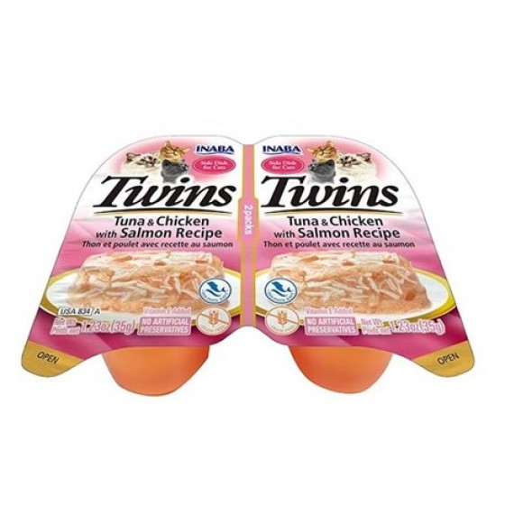 Ciao Twins Somonlu ve Tavuklu Kedi Ödül Jölesi 2 x 35 Gr