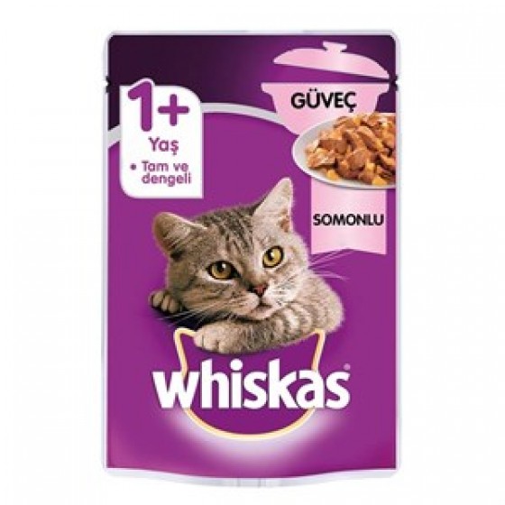 Whiskas Güveç Somonlu Yetişkin Konserve Kedi Maması 85 Gr