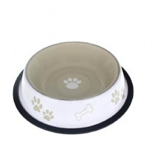 Zampa Kaymaz Tabanlı Gri Desenli Mama ve Su Kabı 96 Oz